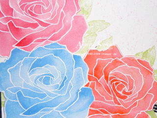 Watercolored roses up close
