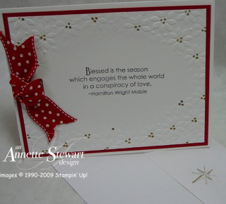 Gift bag embossed Christmas card